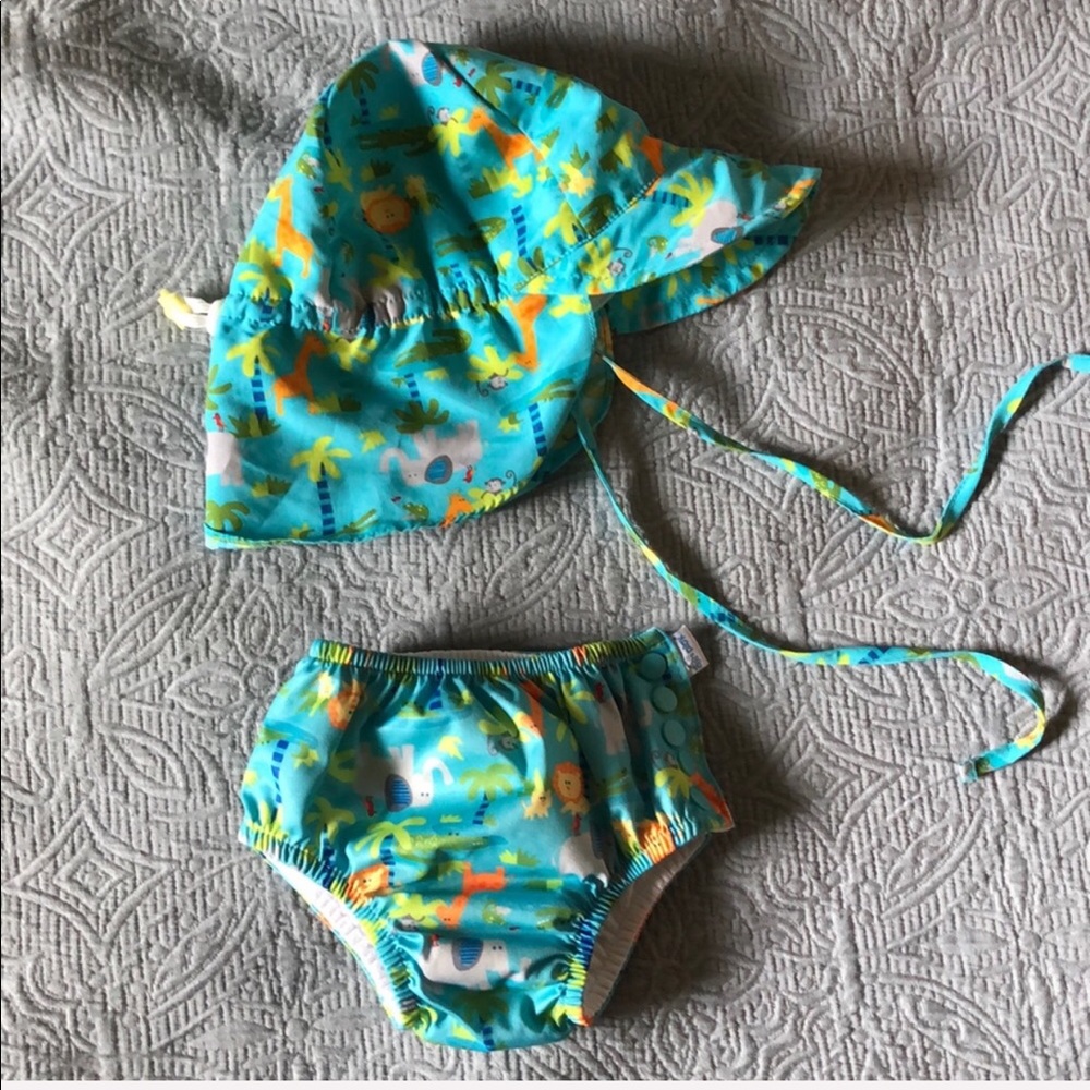 iPlay swimming diaper and sun hat .